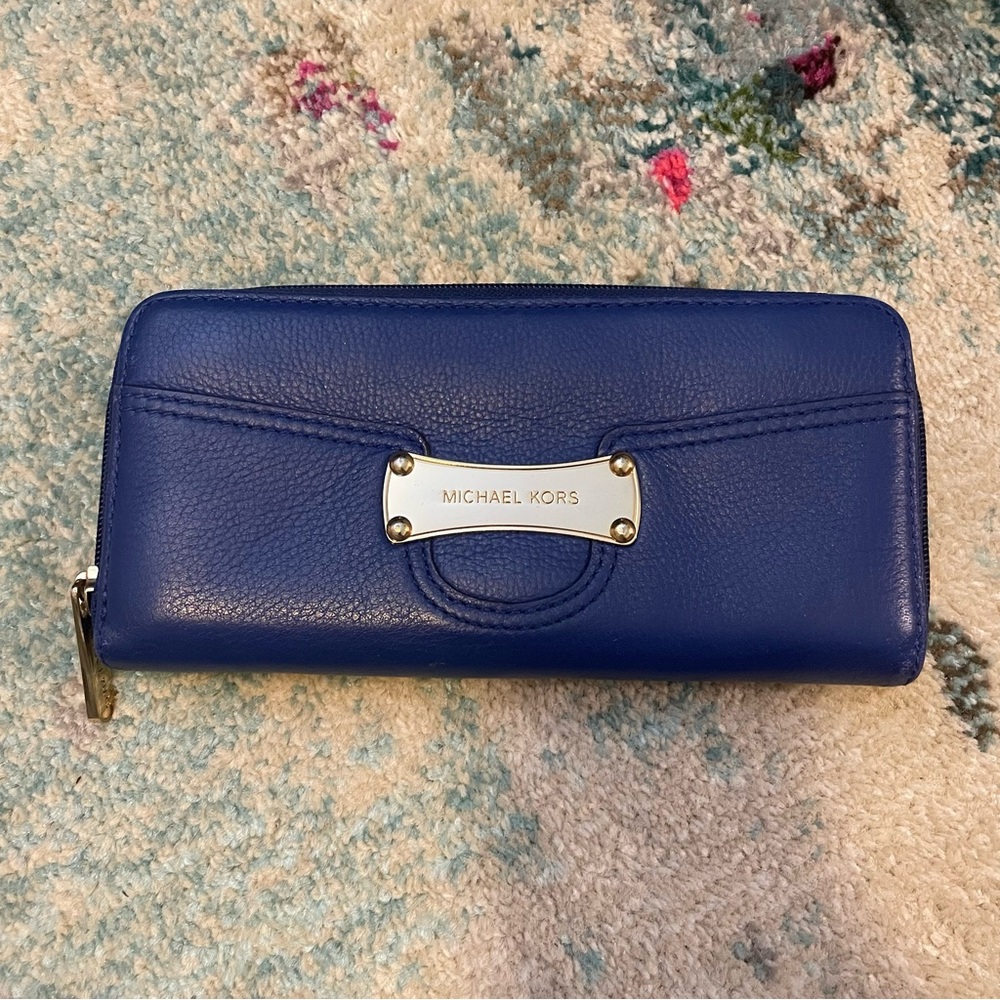 Royal Blue Michael Kors Continental Leather Wallet (gently used)